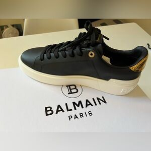 RARE Balmain B Court Black White Sole Sneakers 41 Eu